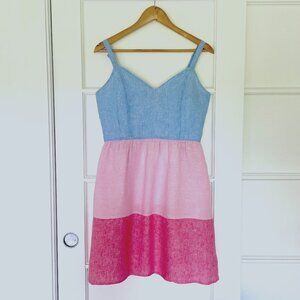 C & C California 100% Linen Color Block Dress – Size 8